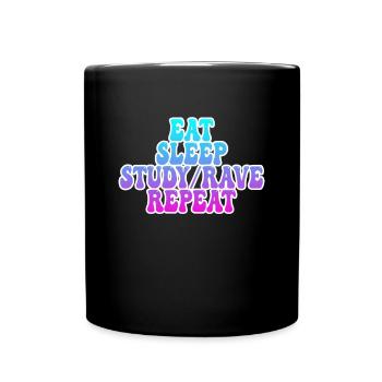 Studieren und Raven - Tasse einfarbig - Schwarz - Vorne
