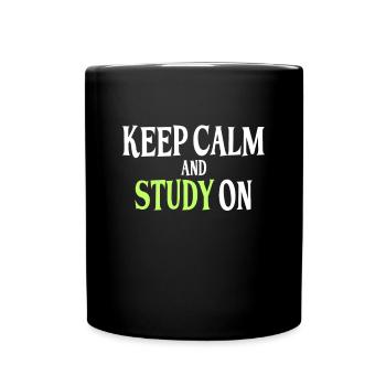 Studieren Spruch - Tasse einfarbig - Schwarz - Vorne