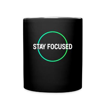 Fokus Lernen Shirt - Tasse einfarbig - Schwarz - Vorne