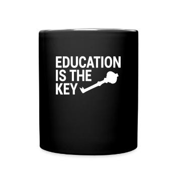 Education Key Saying - Full Colour Mug - black - Front