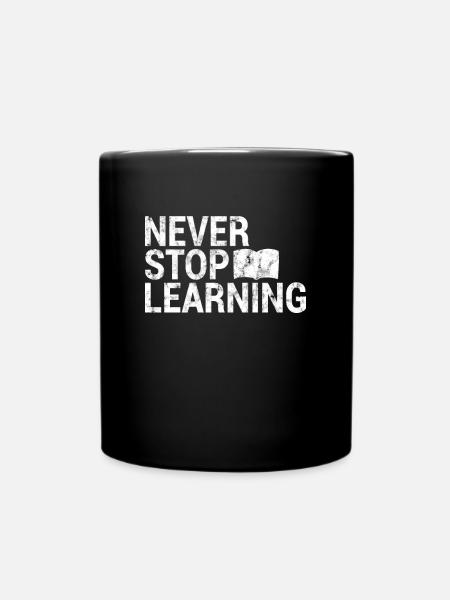 Lernen Lesen Spruch - Tasse einfarbig - Schwarz