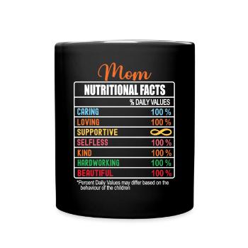 Maman Valeurs nutritionnelles Drôle de fête des mères Nutrition - Mug uni - noir - Devant