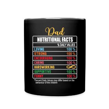 Dad Valeurs nutritionnelles Drôle de fête des pères Nutrition - Mug uni - noir - Devant