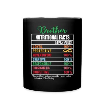 Brother Nutritional Facts National Brother's Day - Full Colour Mug - black - Front