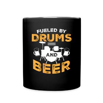 Fueled By Drums And Beer - Drum Player - Full Colour Mug - black - Front
