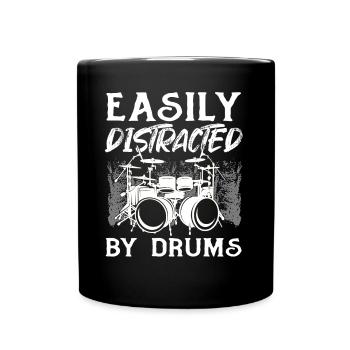 Drummer Musician Drums - Facilement distrait par Drum - Mug uni - noir - Devant
