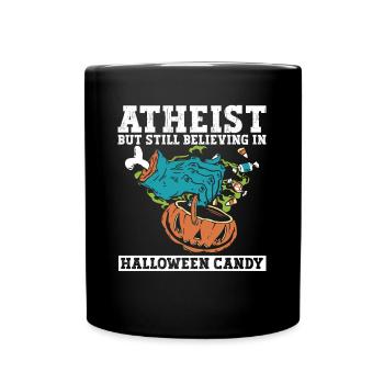 Atheist Atheismus Anti Kirche Halloween - Tasse einfarbig - Schwarz - Vorne
