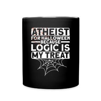 Atheist Logik Atheismus Anti Kirche Halloween - Tasse einfarbig - Schwarz - Vorne