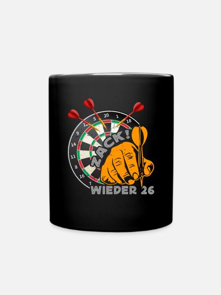 Zack wieder 26, Dartspieler Outfit, Geschenkidee - Tasse einfarbig - Schwarz