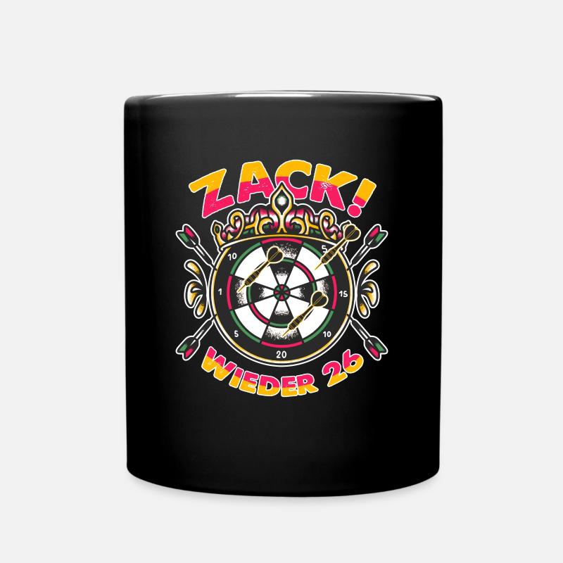 Zack wieder 26, Dartspieler Outfit, Geschenkidee - Tasse einfarbig - Schwarz