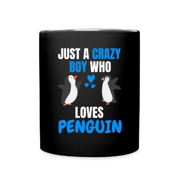 Crazy Boy Antarctica Animal Gift Penguin - Full Colour Mug - black - Front