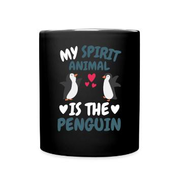 Mein spirituelles Tier Geschenk Vogel Pinguin - Tasse einfarbig - Schwarz - Vorne