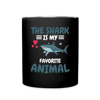 Animal préféré prédateur océan animal cadeau requin - Mug uni - noir - Devant