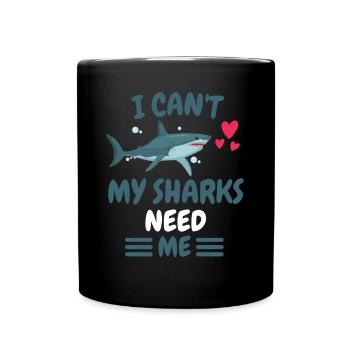 Je ne peux pas animal cadeau drôle requin prédateur - Mug uni - noir - Devant