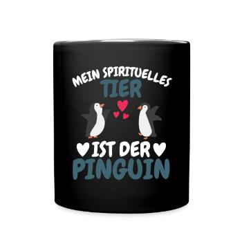 Antarktis Tier Spirituelles Tier Geschenk Pinguin - Tasse einfarbig - Schwarz - Vorne