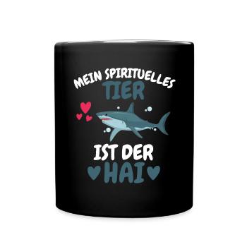 Ozean Tierliebhaber Spirituelles Tier Geschenk Hai - Tasse einfarbig - Schwarz - Vorne