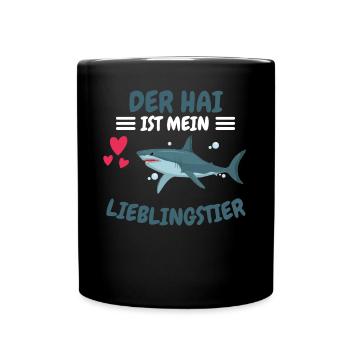 Ozean Tier Lieblingstier Geschenk Lustiges Hai - Tasse einfarbig - Schwarz - Vorne