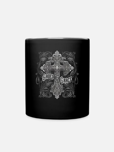 Christliche Mittelalter Designs Gotisches Kreuz - Tasse einfarbig - Schwarz