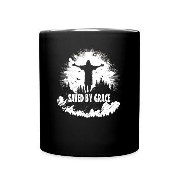 Christian Quotes Designs sauvés par la grâce - Mug uni - noir - Devant