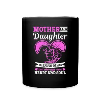great Mother's Day saying - one heart and one soul. - Full Colour Mug - black - Front