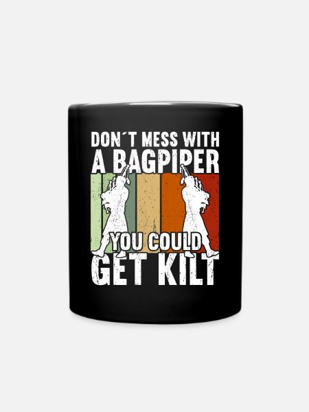 Bagpipe Bagpiper Bagpipes - Full Colour Mug - black