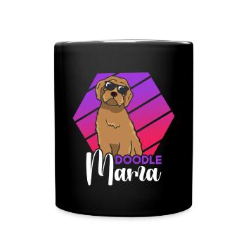 Women Doodle Mama Labradoodle Goldendoodle - Full Colour Mug - black - Front