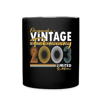 20e anniversaire Né en février 2003 Original 2003 - Mug uni - noir - Devant