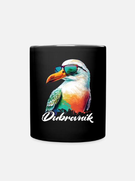 Dubrovnik Kroatien Urlaub coole Möwe Sonnenbrille - Tasse einfarbig - Schwarz