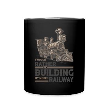Lokführer Bahn Design I Model Eisenbahn - Tasse einfarbig - Schwarz - Vorne