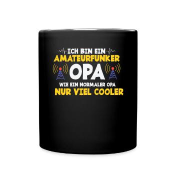 Ich Bin Ein Amteurfunker Opa - Tasse einfarbig - Schwarz - Vorne