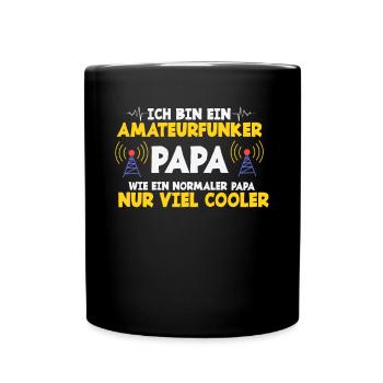 Ich Bin Ein Amteurfunker Papa - Tasse einfarbig - Schwarz - Vorne