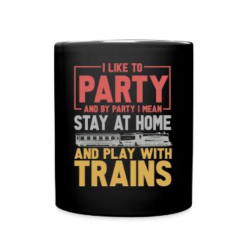 Lokführer Bahn Design I Model Eisenbahn - Tasse einfarbig - Schwarz - Vorne