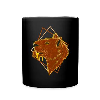 Säbelzahntiger - Tasse einfarbig - Schwarz - Vorne