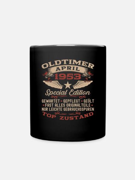 70. Geburtstag Mann Oldtimer April Jahrgang 1953 - Tasse einfarbig - Schwarz