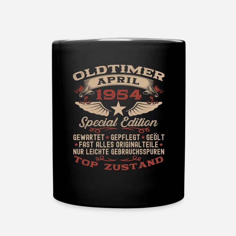 69. Geburtstag Mann Oldtimer April Jahrgang 1954 - Tasse einfarbig - Schwarz
