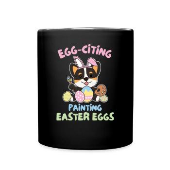 cute dogs for Easter Corgi - Full Colour Mug - black - Front