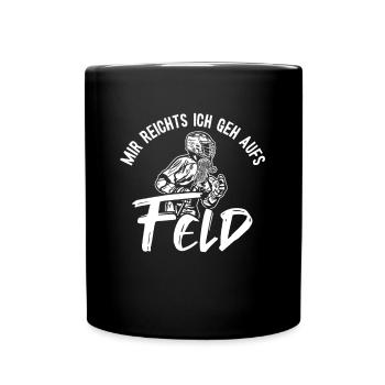 Mir reichts ich geh aufs Feld Polocrosse Trainer - Tasse einfarbig - Schwarz - Vorne