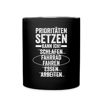 Fahrradfahrer Rad Fahrrad - Tasse einfarbig - Schwarz - Vorne