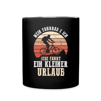 Fahrradfahrer Rad Fahrrad - Tasse einfarbig - Schwarz - Vorne