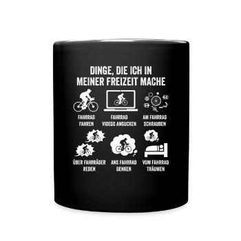 Fahrradfahrer Rad Fahrrad - Tasse einfarbig - Schwarz - Vorne