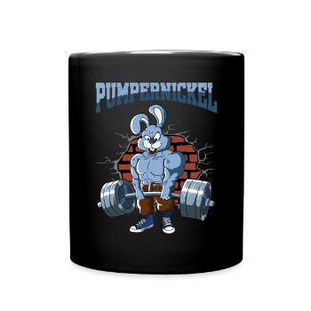 Fitnesstraining Pumpernickel Kreuzheben Fitness - Tasse einfarbig - Schwarz - Vorne