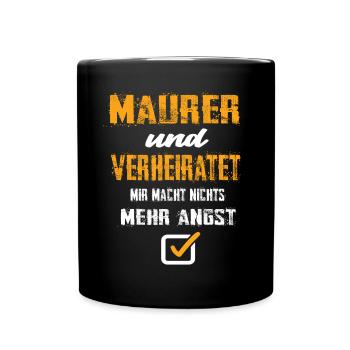 Maurer und Verheiratet - Tasse einfarbig - Schwarz - Vorne