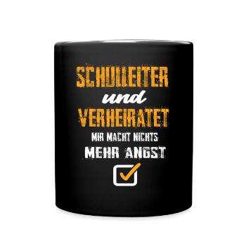Schulleiter und Verheiratet - Tasse einfarbig - Schwarz - Vorne