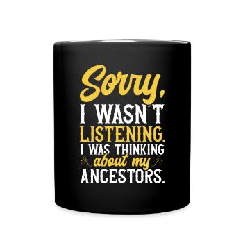 Genealogie Ahnenforschung Ahnenforscher - Tasse einfarbig - Schwarz - Vorne
