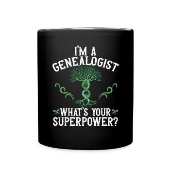 Genealogie Ahnenforschung Ahnenforscher - Tasse einfarbig - Schwarz - Vorne