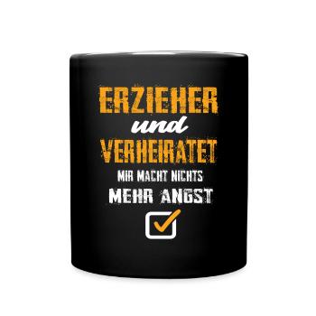 Erzieher und Verheiratet - Tasse einfarbig - Schwarz - Vorne