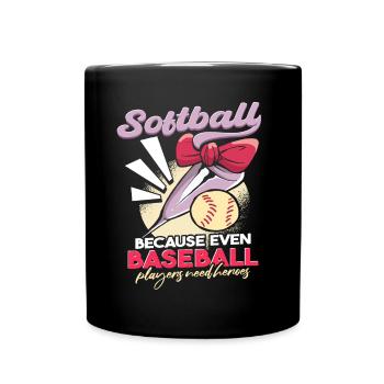 Softball-Spieler-Witz - Tasse einfarbig - Schwarz - Vorne