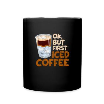 Café glacé - Mug uni - noir - Devant