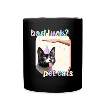 Cat Memes - Bad Luck Pet Cats - Full Colour Mug - black - Front