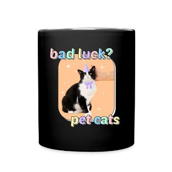 Cat Memes - Bad Luck Pet Cats - Full Colour Mug - black - Front